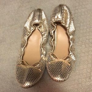 Gold Kaari blue flats size 9
